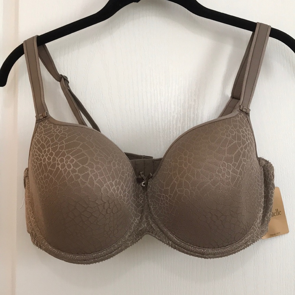 Taupe Chantelle Bra, molded cups, size 38D - NWT